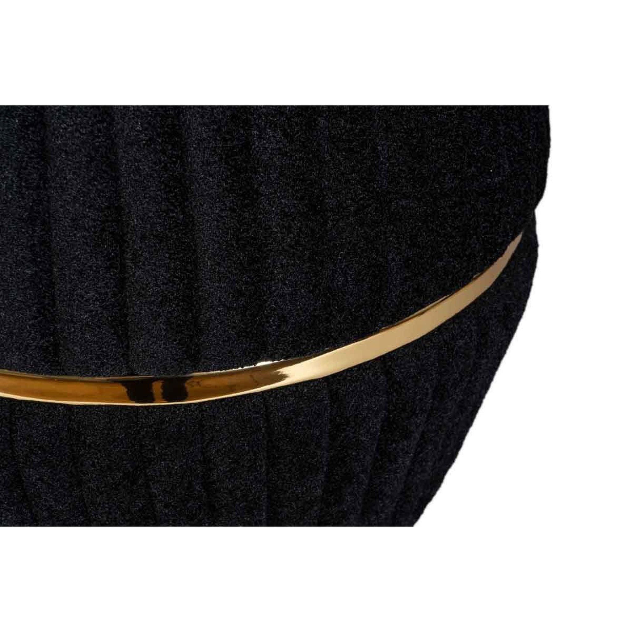 Voir la diapositive 3 : Paris Prix Pouf matelassé design  doric  53cm noir & or