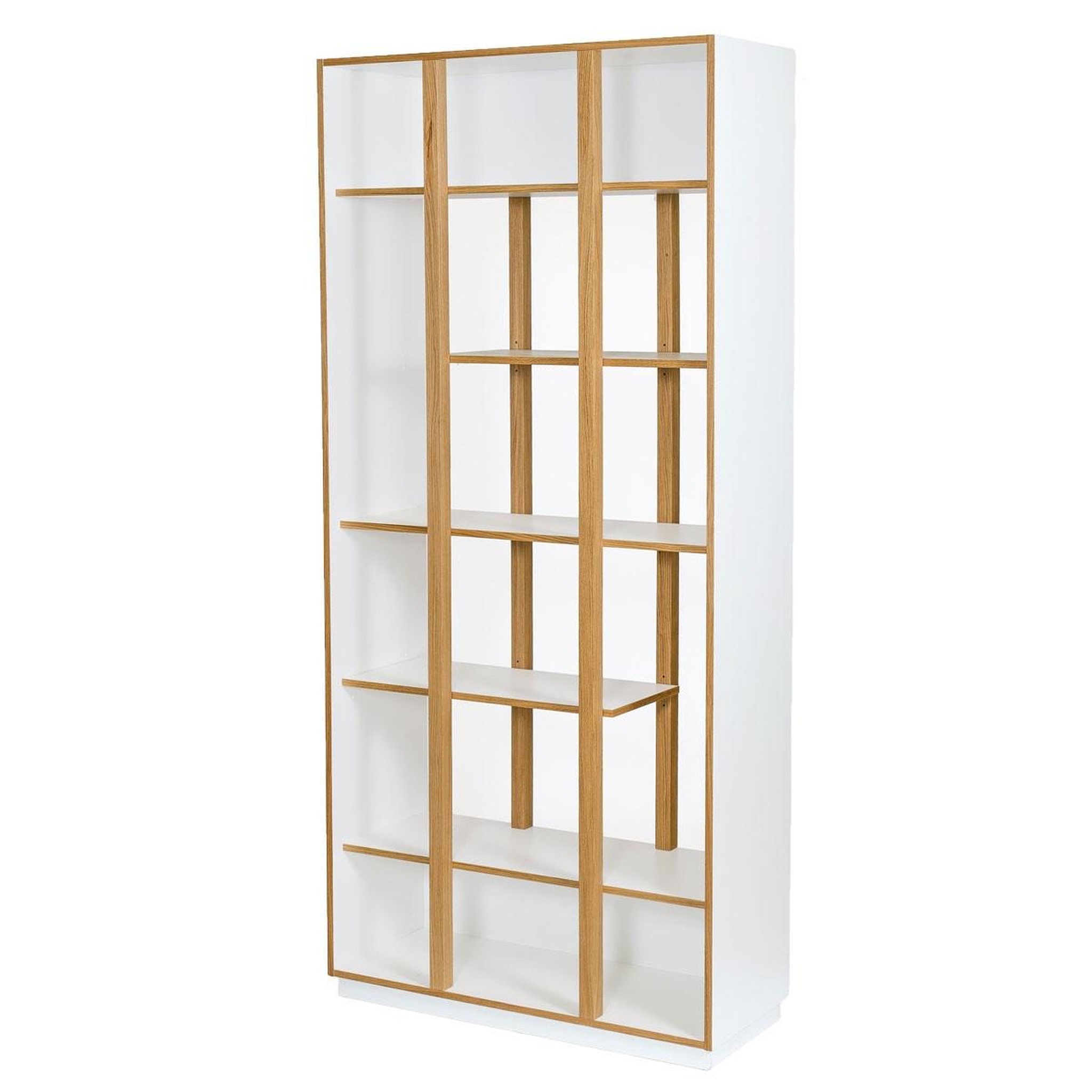 Voir la diapositive 2 : Paris Prix Bibliothèque design 6 étagères  newbury  210cm chêne & blanc