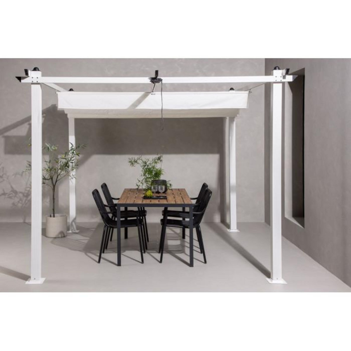 Paris Prix Pergola Avec Toit  Lazio  295cm Blanc