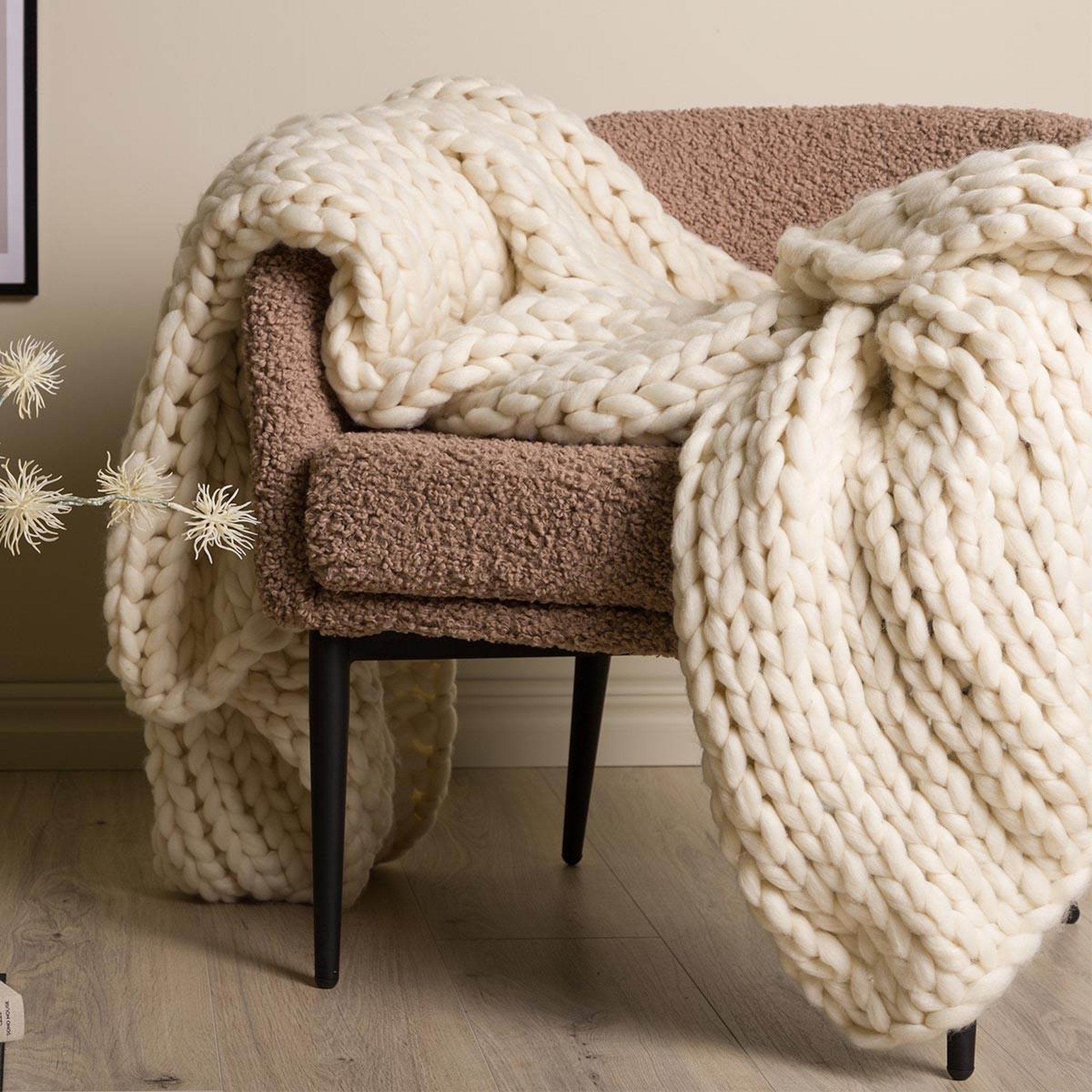 Voir la diapositive 5 : Paris Prix Plaid uni  kate  130x170cm naturel
