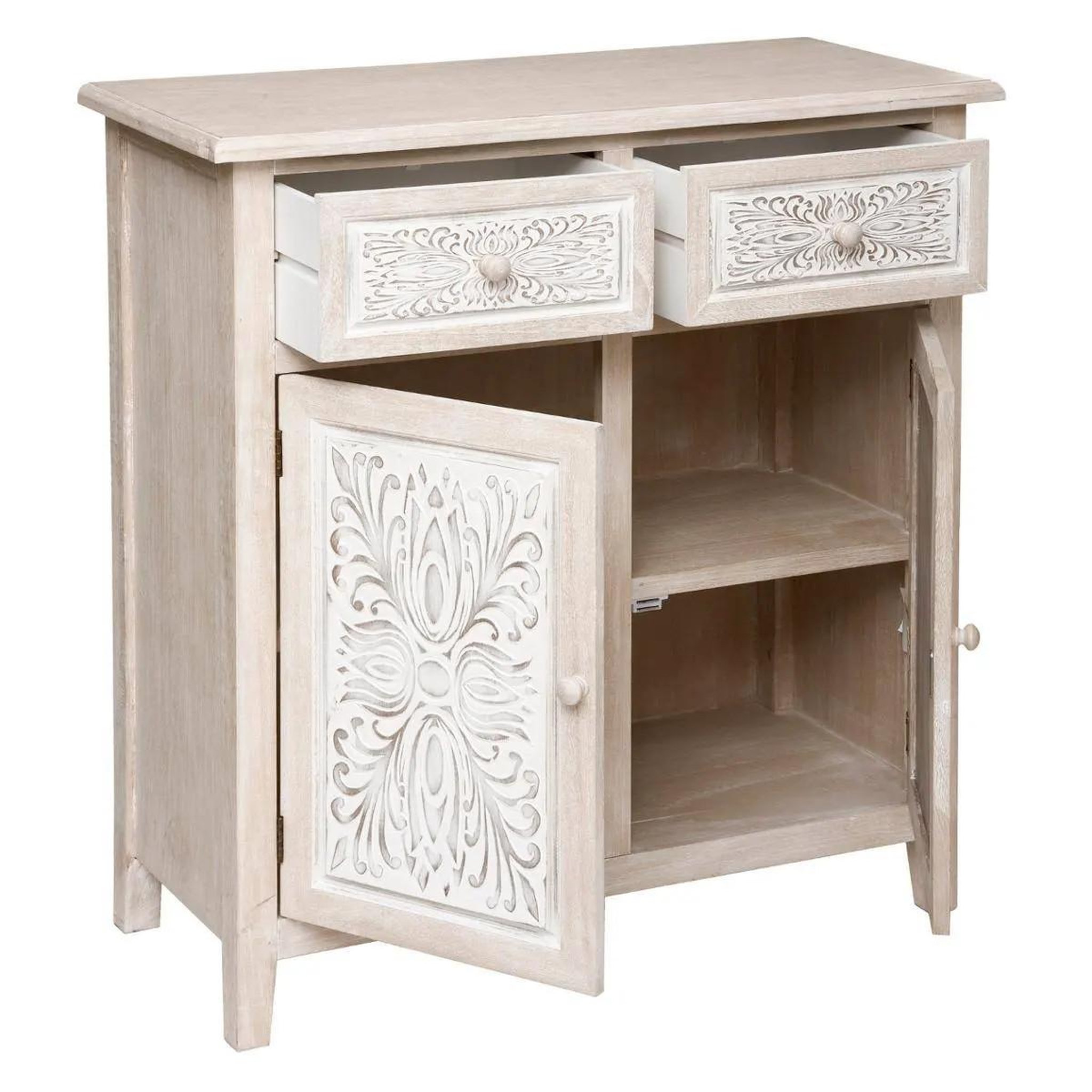 Voir la diapositive 2 : ATMOSPHERA Buffet 2 portes & 2 tiroirs  hina  85cm naturel
