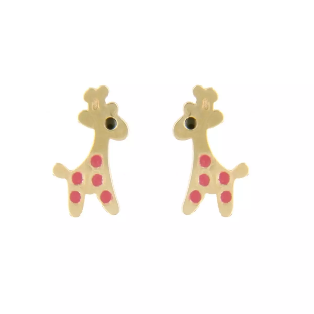 L'ATELIER D'AZUR Boucles d'Oreilles Girafes - Or Jaune - Enfant