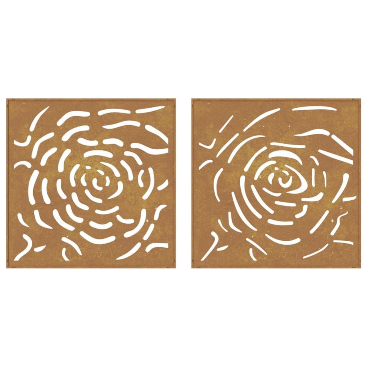 VIDAXL Decorations murales jardin 2 pcs 55x55 cm design de rose