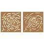 Voir la diapositive 5 : VIDAXL Decorations murales jardin 2 pcs 55x55 cm design de rose