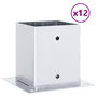 Voir la diapositive 2 : VIDAXL Bases de poteau carrees 12pcs argent 121x121 mm acier galvanise
