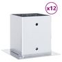 Voir la diapositive 2 : VIDAXL Bases de poteau carrees 12pcs argent 121x121 mm acier galvanise