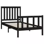 VIDAXL Cadre de lit avec tete de lit noir 90x200 cm bois de pin massif