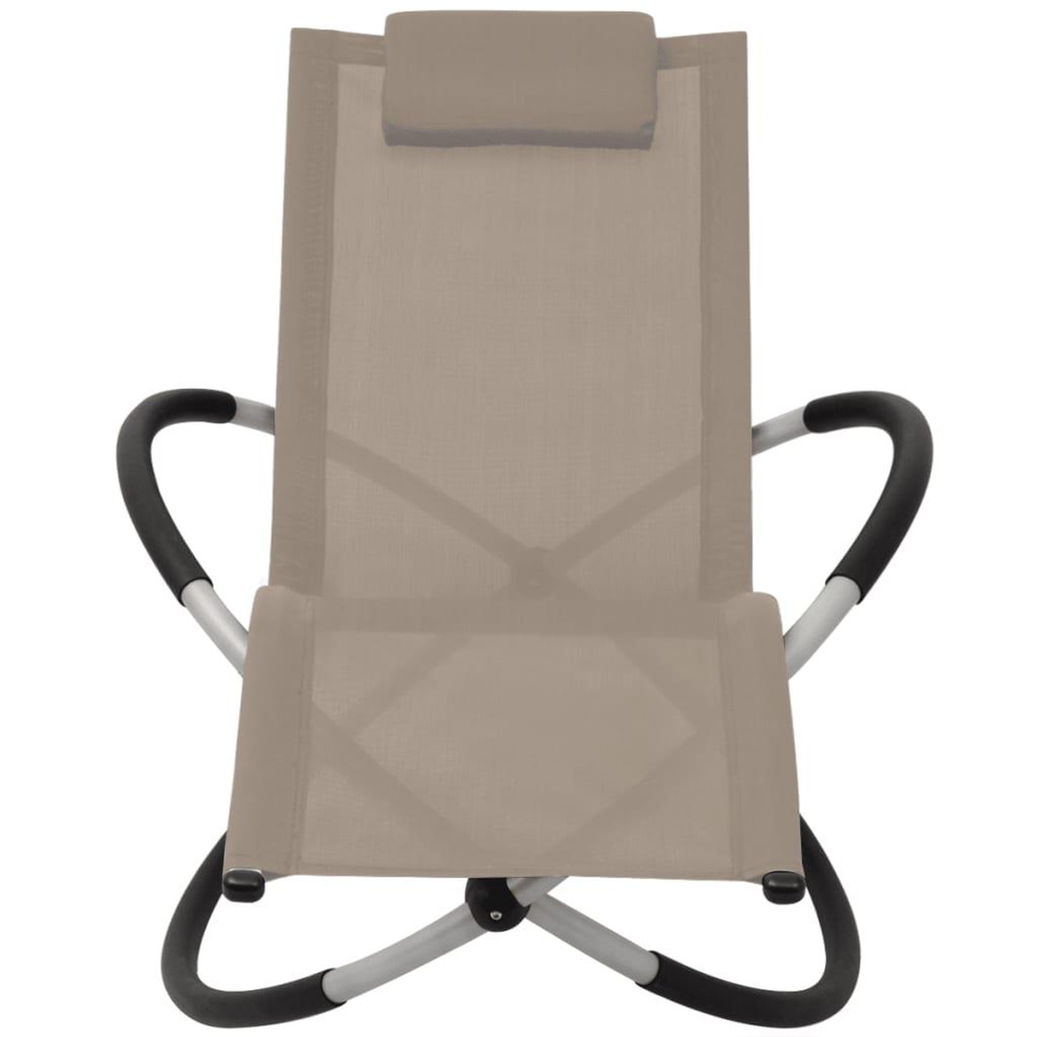 Voir la diapositive 2 : VIDAXL Chaise longue geometrique d'exterieur Acier Taupe