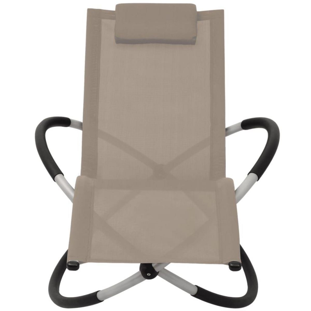 VIDAXL Chaise longue geometrique d'exterieur Acier Taupe