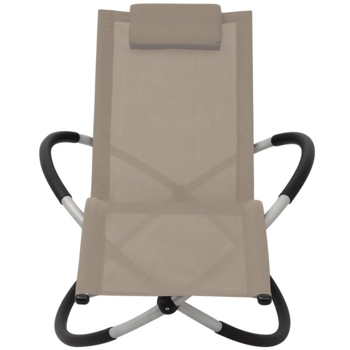 VIDAXL Chaise longue geometrique d'exterieur Acier Taupe