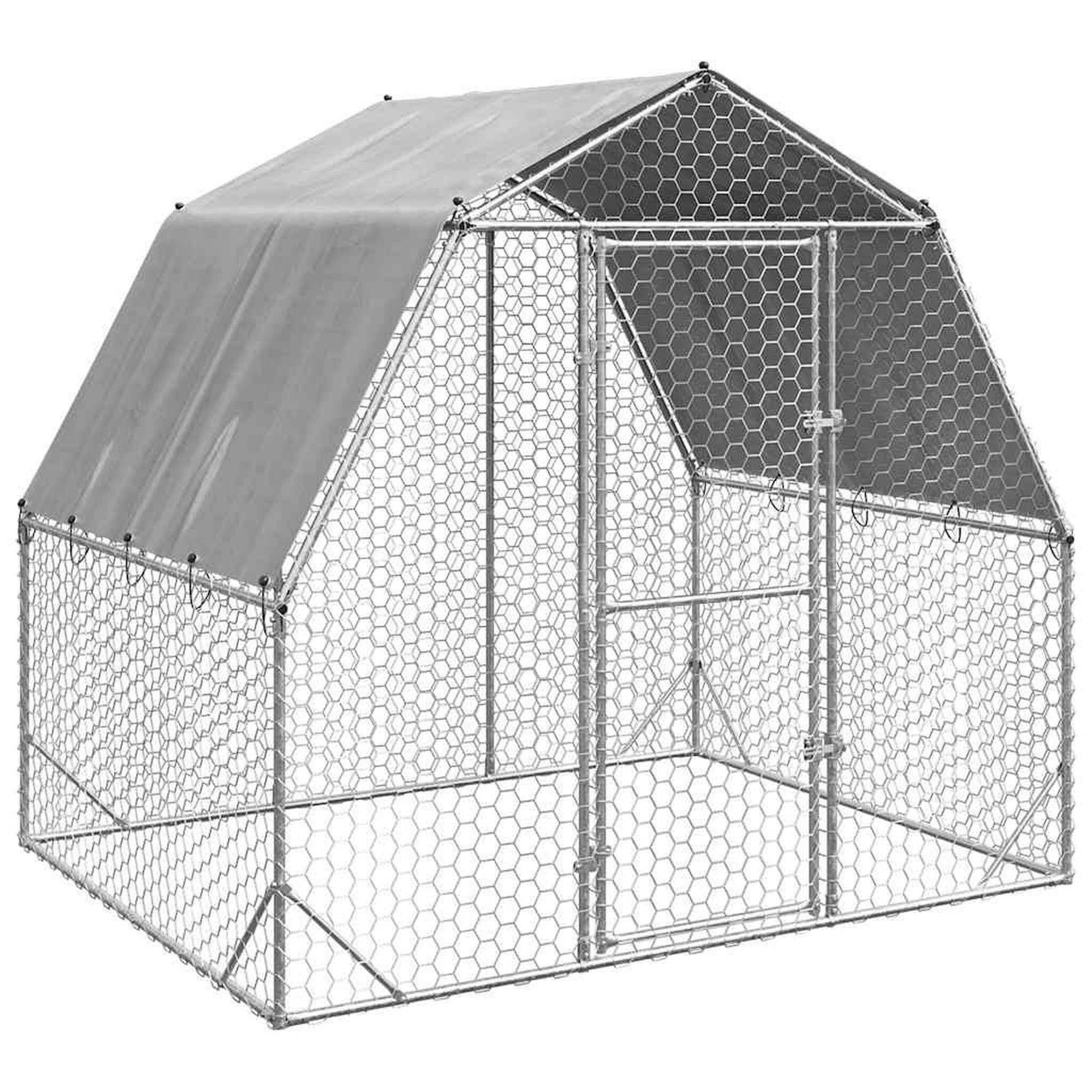 Voir la diapositive 2 : VIDAXL Poulailler avec toit 2,5x2x2,25 m acier galvanise