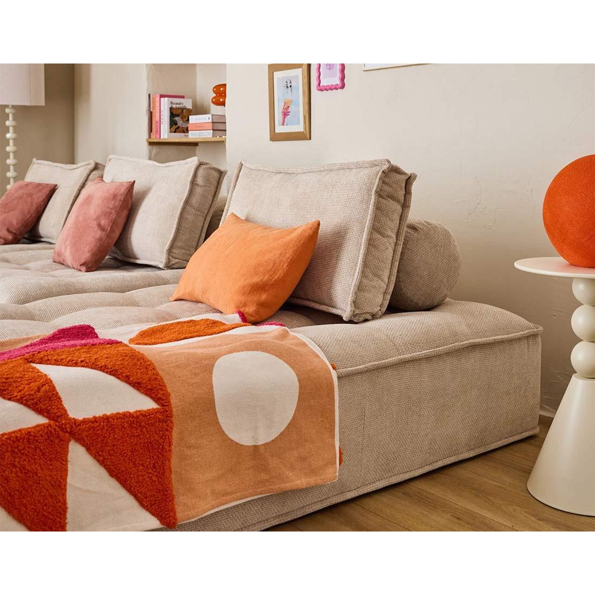 LISA DESIGN Marisol - canapé d'angle modulable 4 places - velours texturé