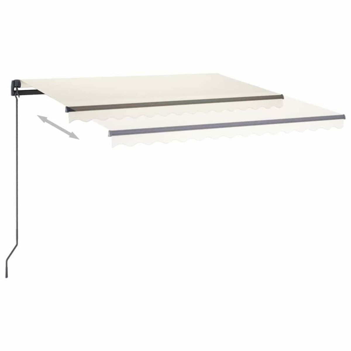 VIDAXL Auvent manuel retractable avec LED 3,5x2,5 m Creme