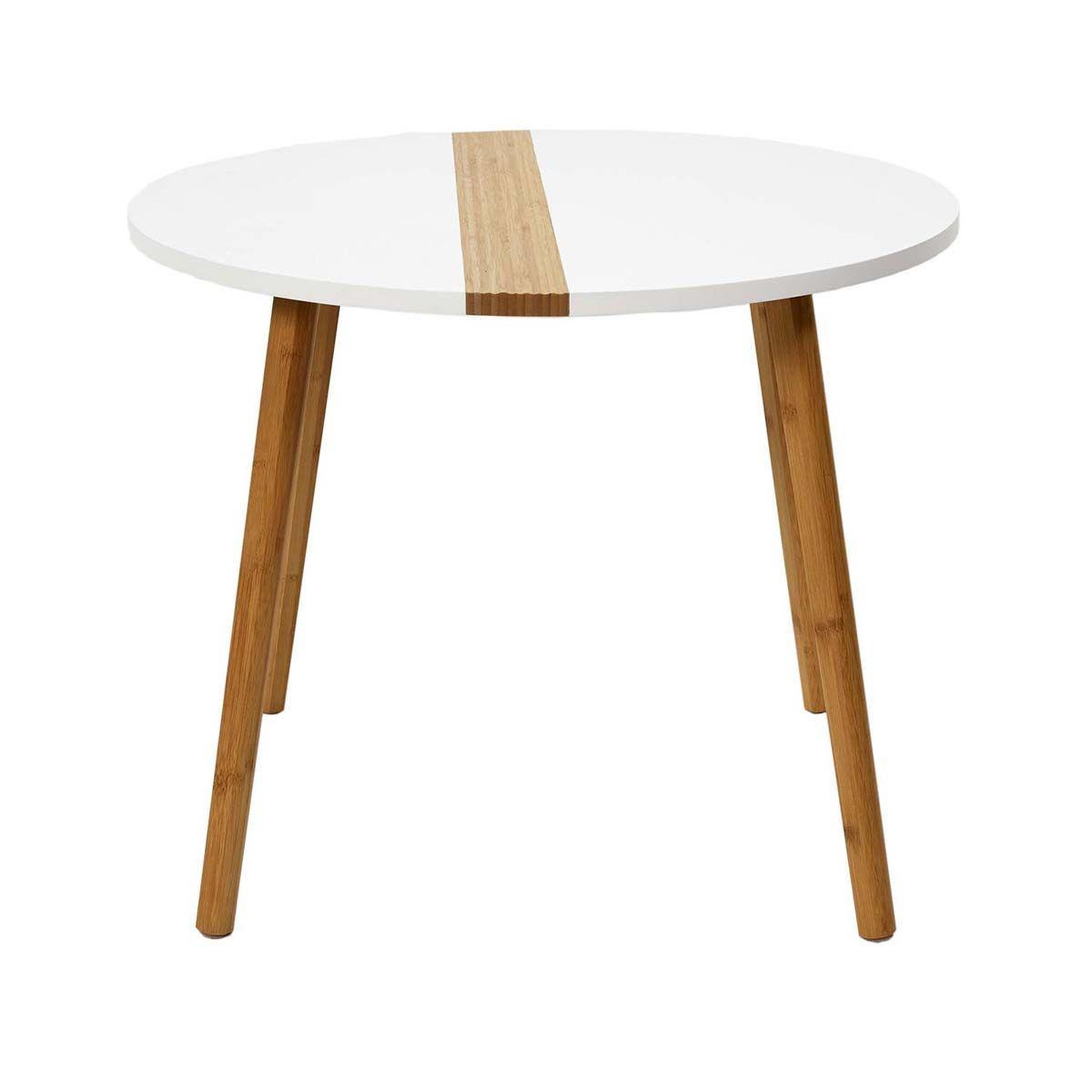 Voir la diapositive 2 : The Home Deco Factory Lot de 2 Tables Gigognes  Relief Bicolore  60cm Blanc