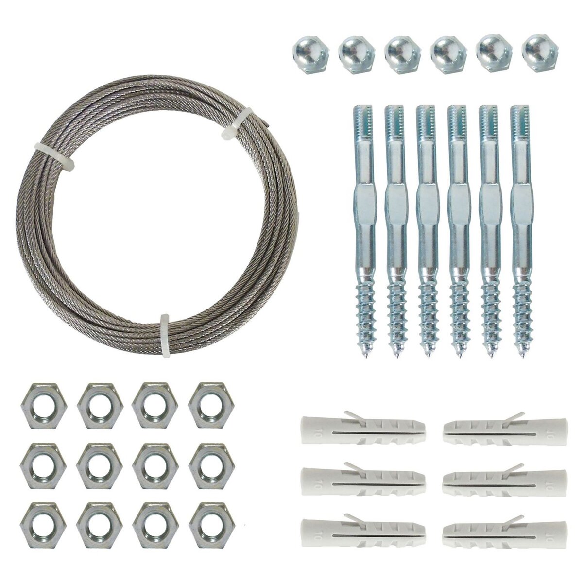 NATURE Kit de palissage - Cable fil de fer galvanisé pour treillis