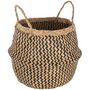 Voir la diapositive 1 : ATMOSPHERA Panier de Rangement Pliable à Anses Seagrass 40cm Noir & Naturel
