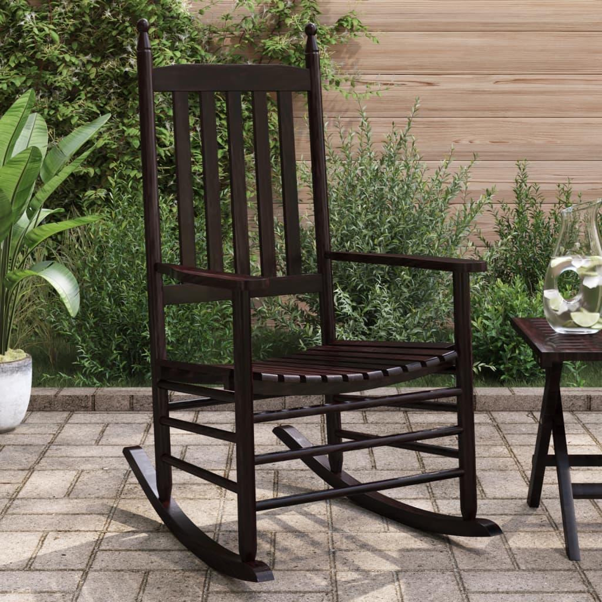 VIDAXL Chaises a bascule sieges incurves lot de 2 brun peuplier massif