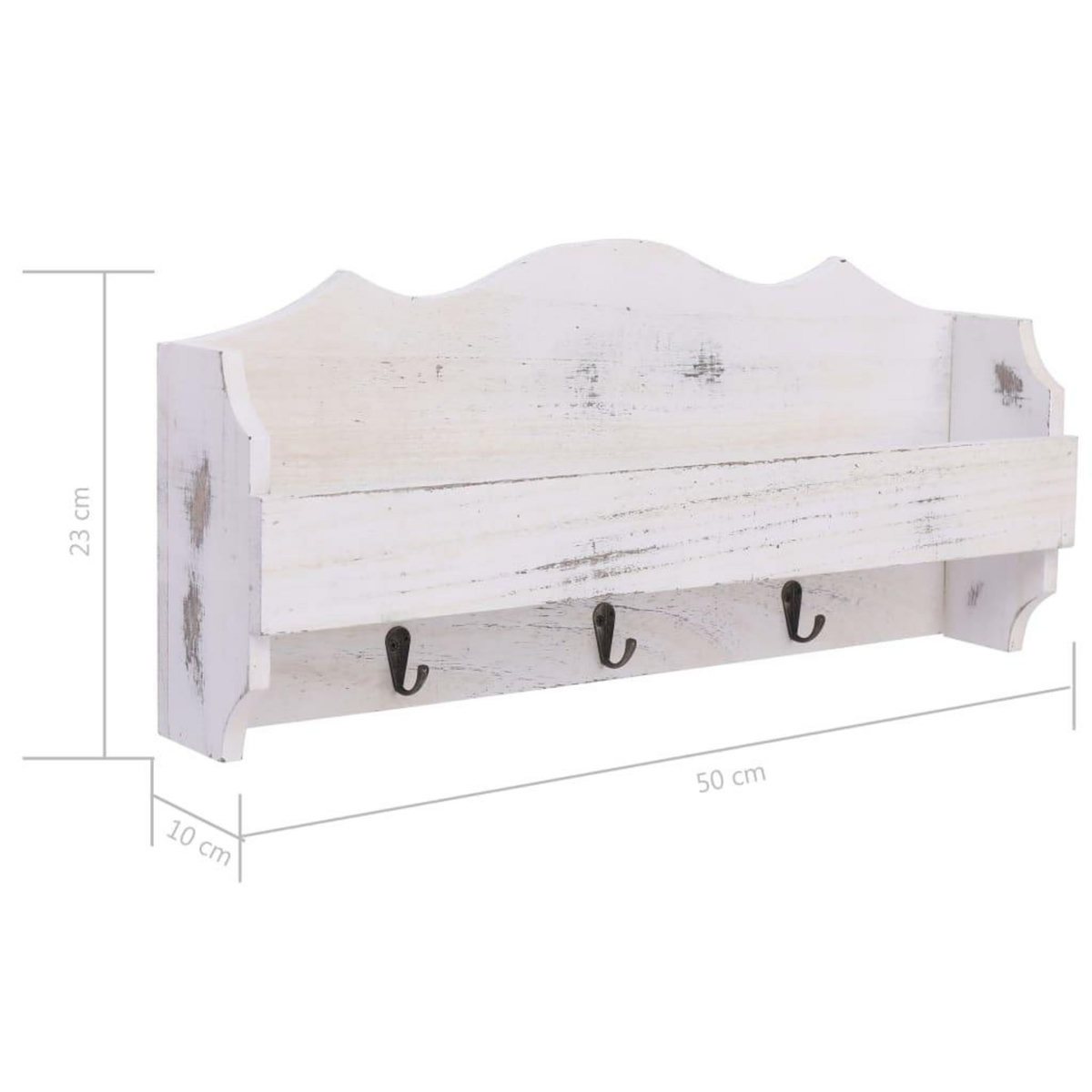 VIDAXL Porte-manteau mural Blanc 50x10x23 cm Bois