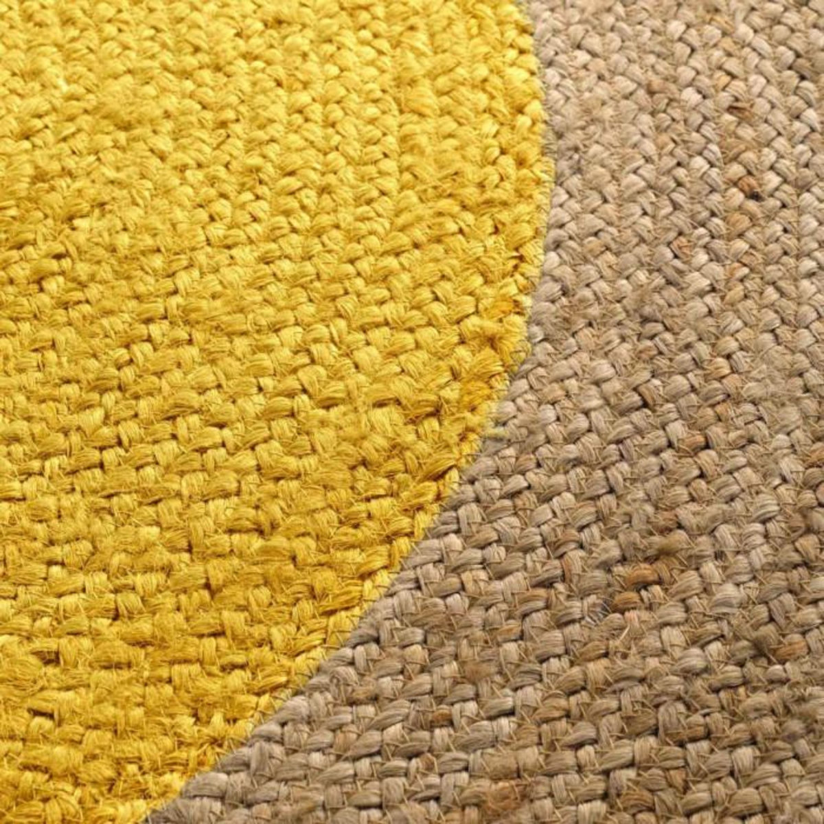 Paris Prix Tapis Rond en Jute  Napoli  120cm Jaune