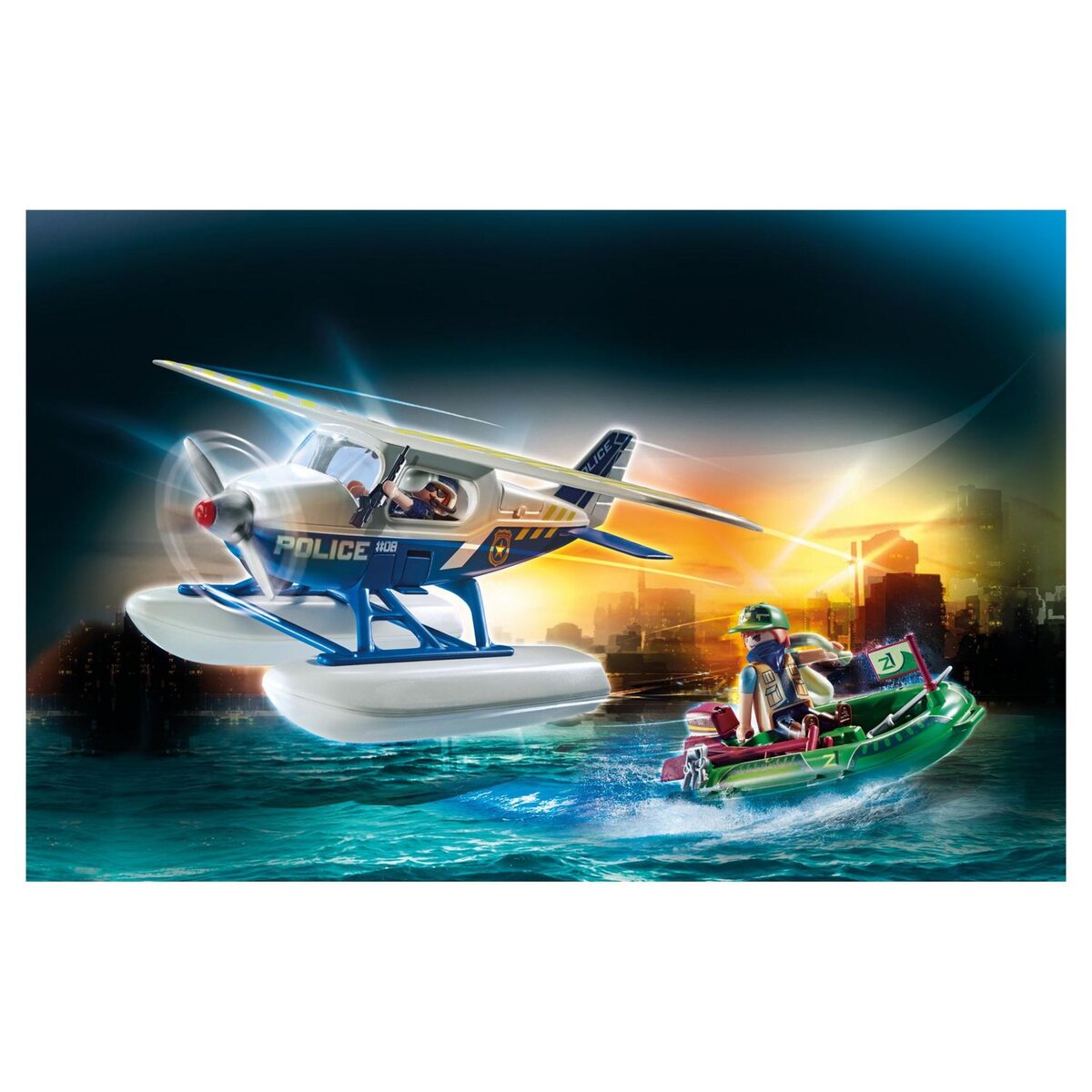 PLAYMOBIL 70779 - City Action Hydravion de la police et canoé 