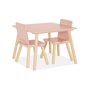 Voir la diapositive 5 : SWEEEK Table carrée enfant avec 2 chaises. pieds en pin. rose