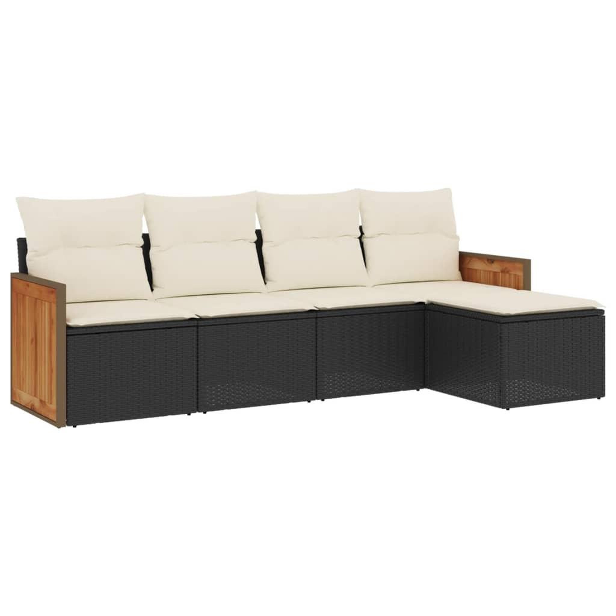Voir la diapositive 2 : VIDAXL Salon de jardin 5 pcs avec coussins noir resine tressee