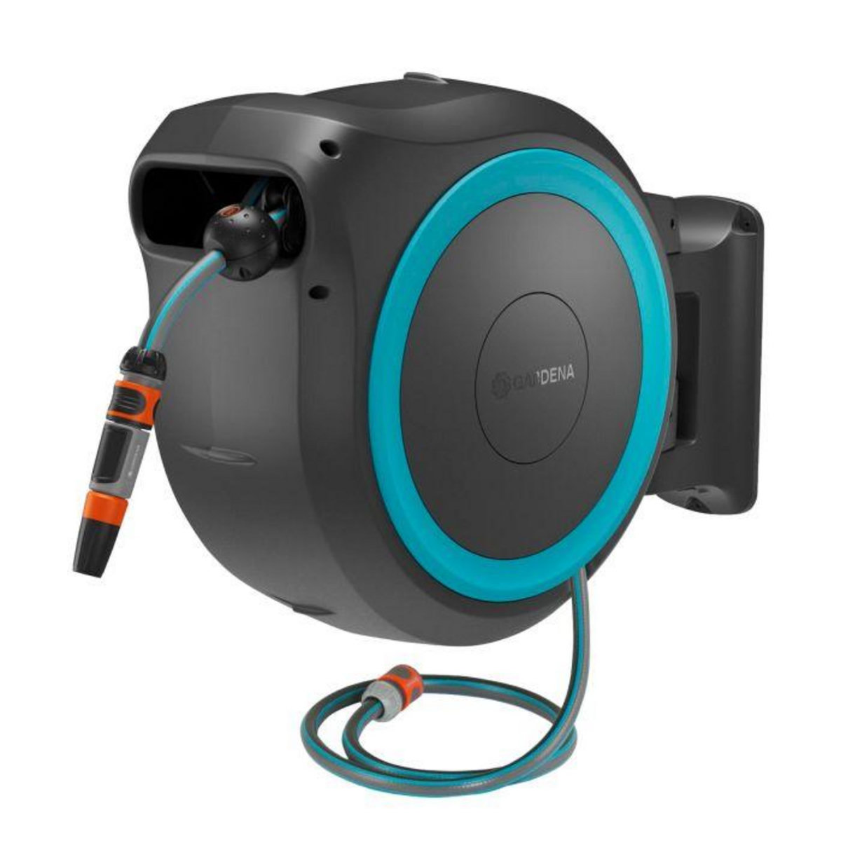 Gardena Dévidoir mural PowerRoll XL 35m 35/18V P4A - Sans batterie - Bleu