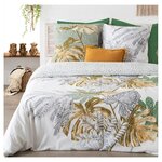 ATMOSPHERA Parure housse de couette en coton 57 fils MONSTERA. Coloris disponibles : Multicolore