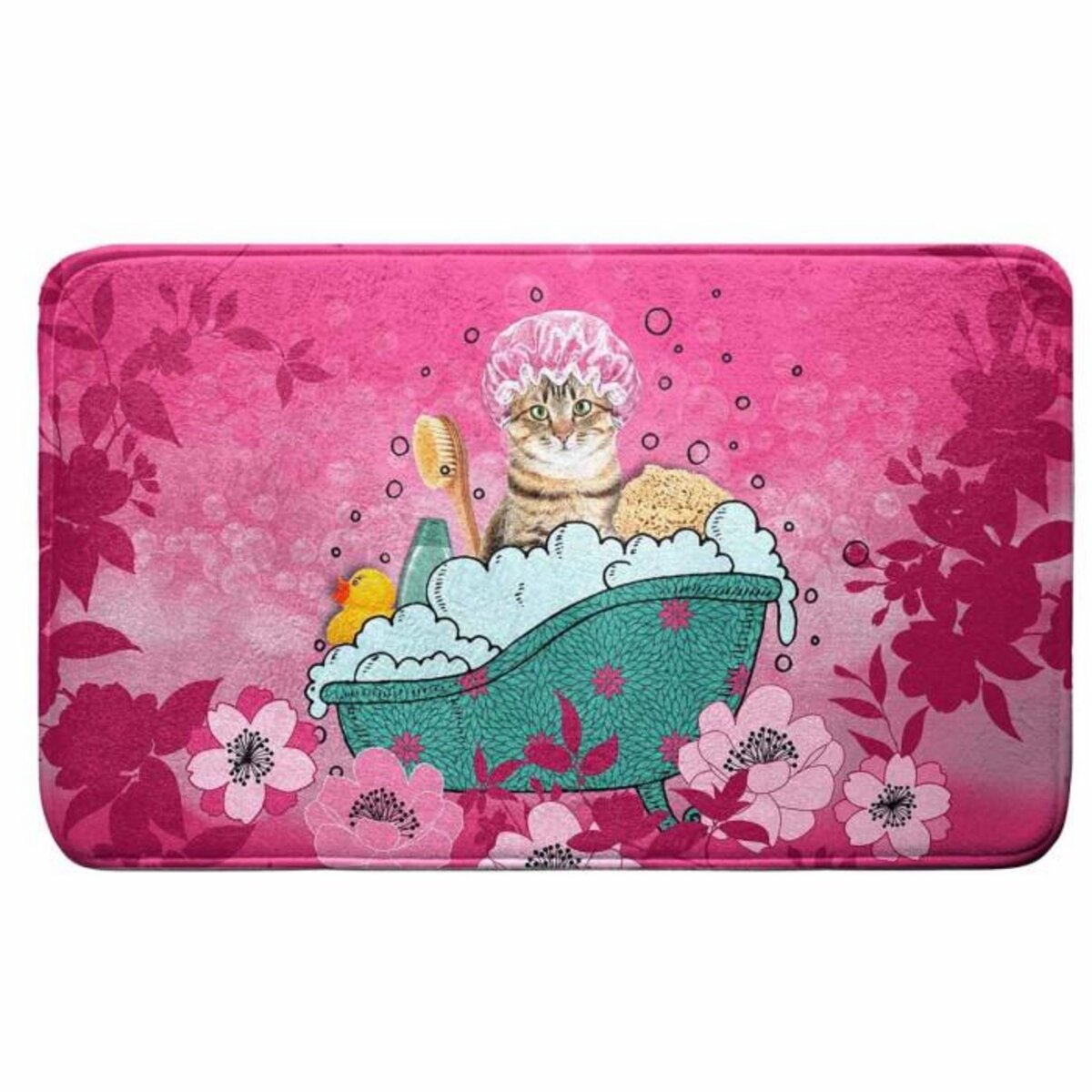 Paris Prix Tapis de Salle de Bain  Chatibulle  45x75cm Rose