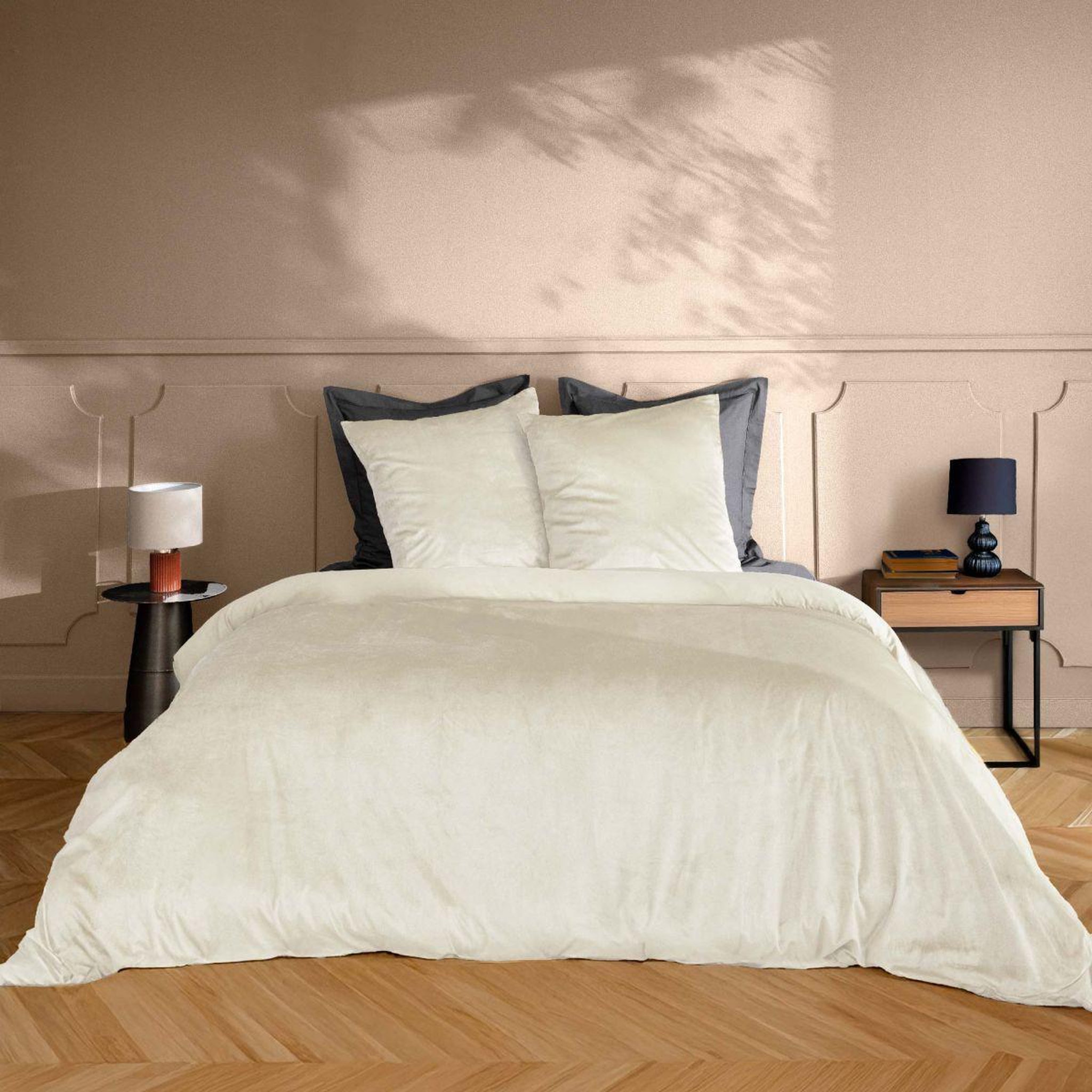 Douceur d'Intérieur Parure de lit 3 pièces  velina  240x220cm naturel