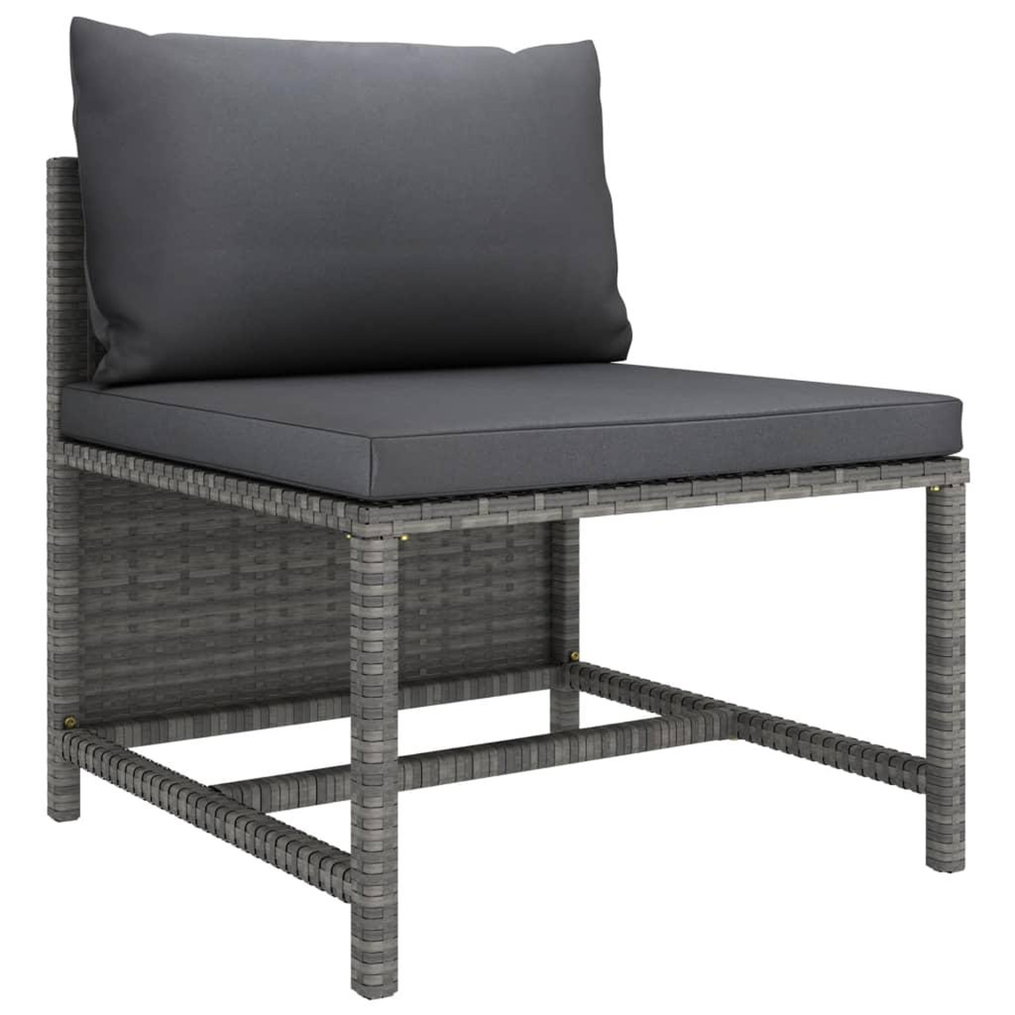 Voir la diapositive 5 : VIDAXL Salon de jardin 8 pcs avec coussins resine tressee gris