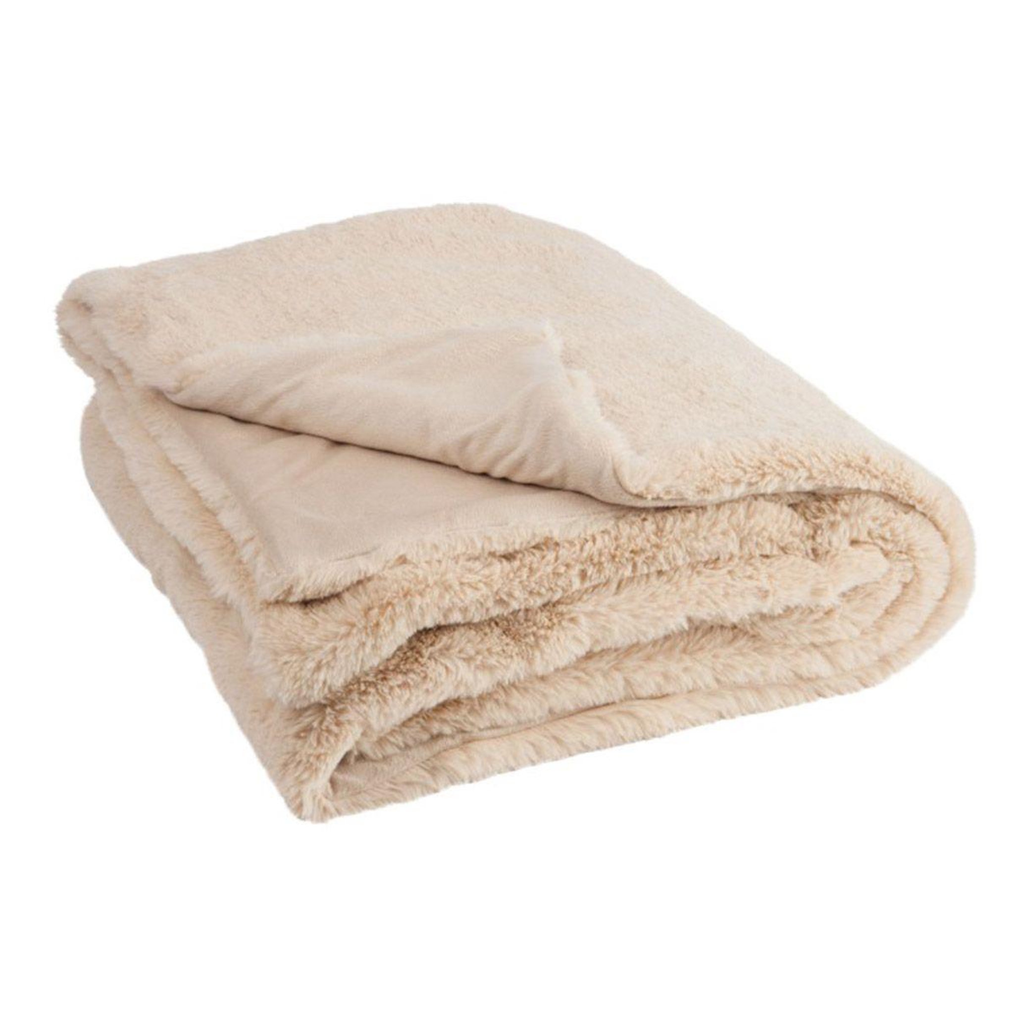 J-LINE Plaid imitation fourrure  cutie  130x180cm beige