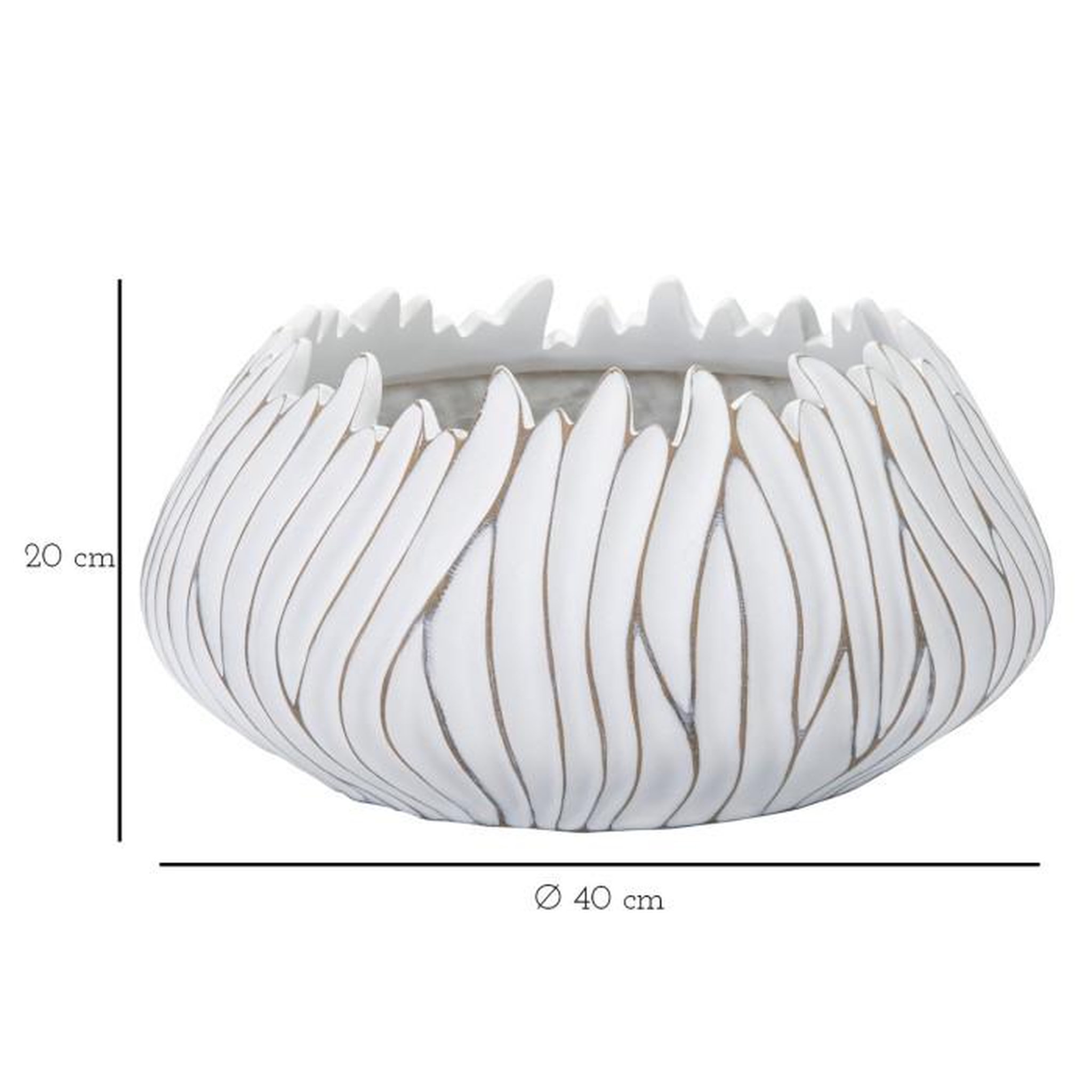 Voir la diapositive 6 : Paris Prix Cache-Pot Design en Relief  Honduras  40cm Blanc