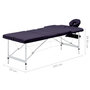 Voir la diapositive 6 : VIDAXL Table de massage pliable 3 zones Aluminium Violet