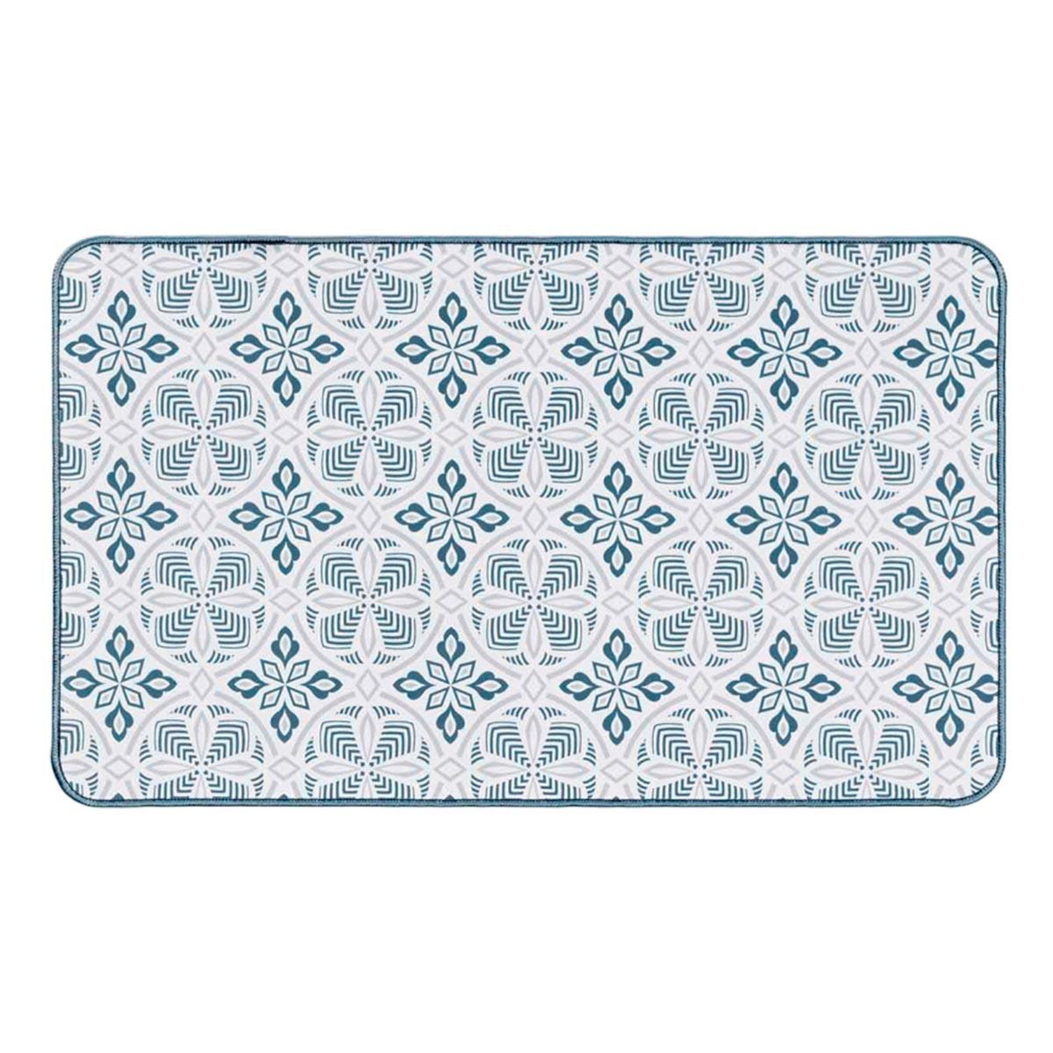 Douceur d'Intérieur Tapis déco imprimé  joan  45x75cm bleu