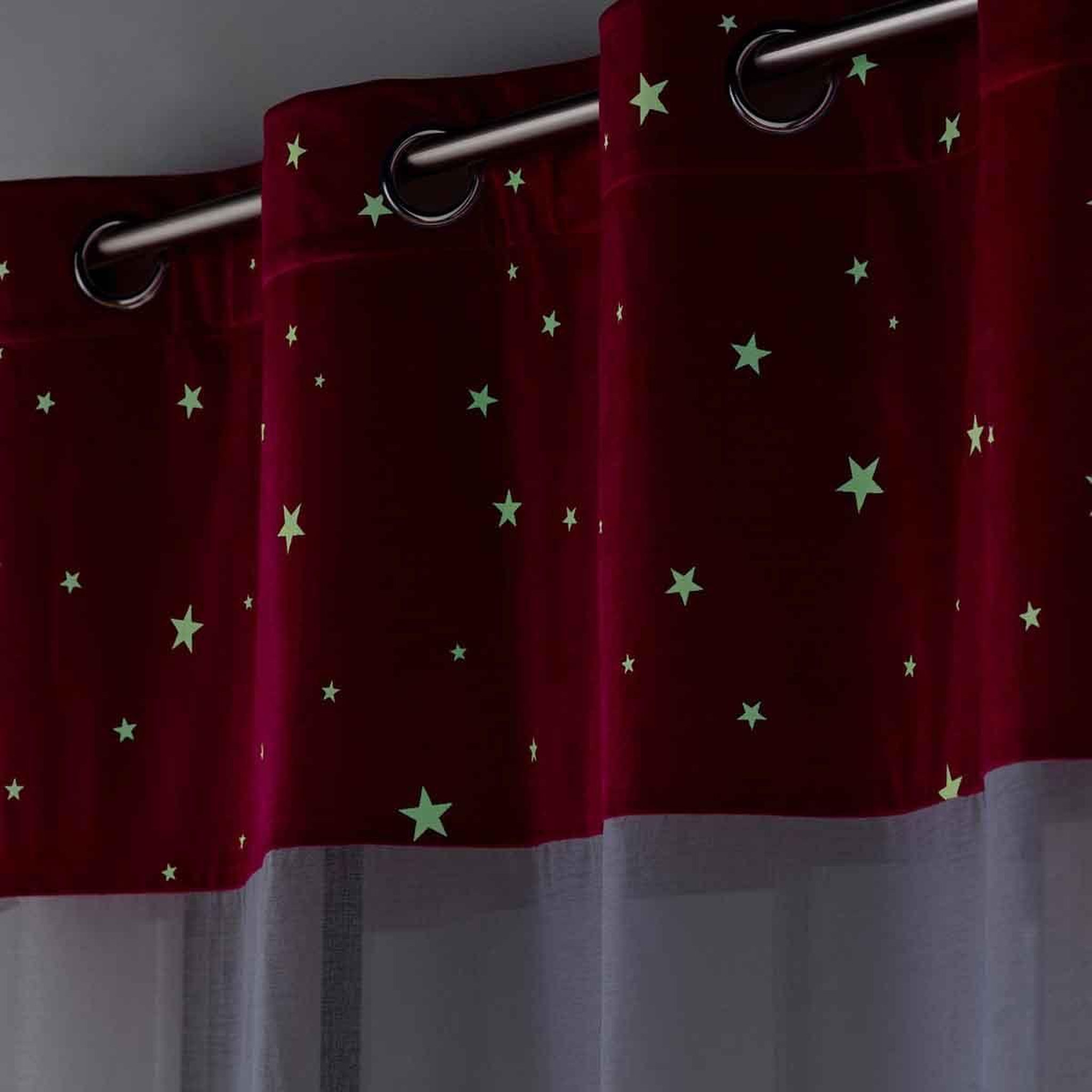 Voir la diapositive 5 : Douceur d'Intérieur Rideau Voilage Phosphorescent  Moonlight  140x280cm Fuchsia