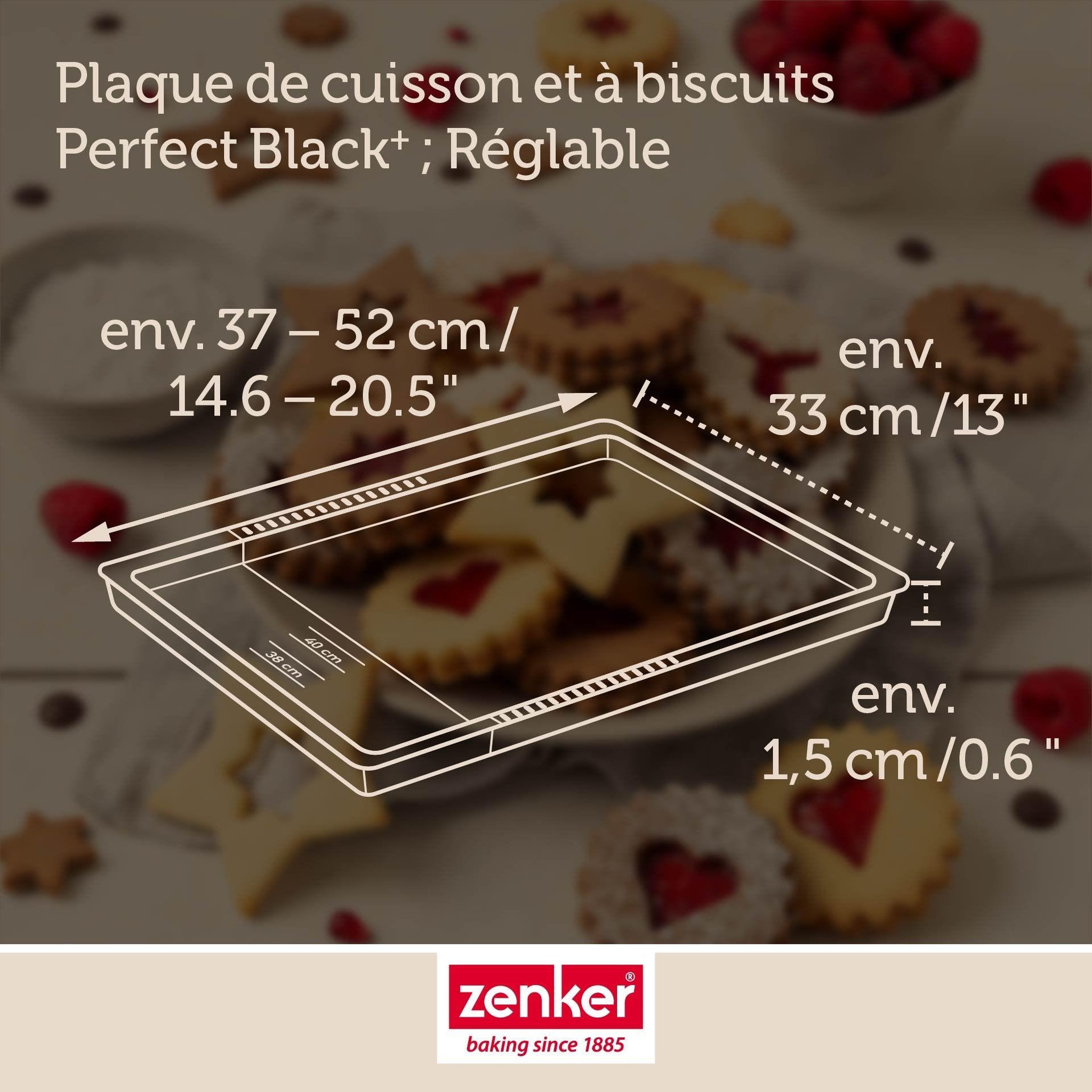 Voir la diapositive 3 : ZENKER Plaque de cuisson four extensible de 37 à 52 cm zenker perfect black +