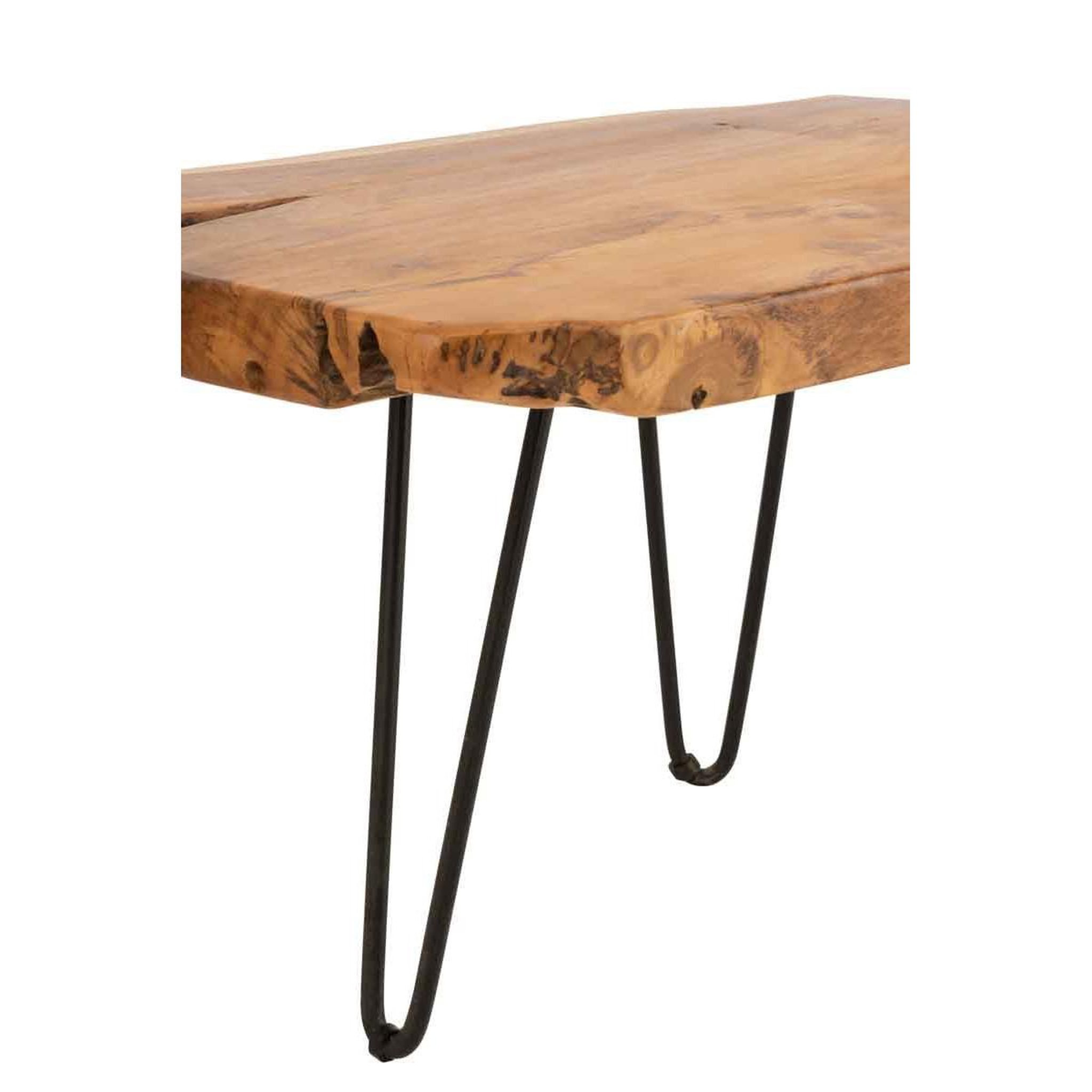 Voir la diapositive 2 : J-LINE Table d'appoint en teck  manuel  60cm marron