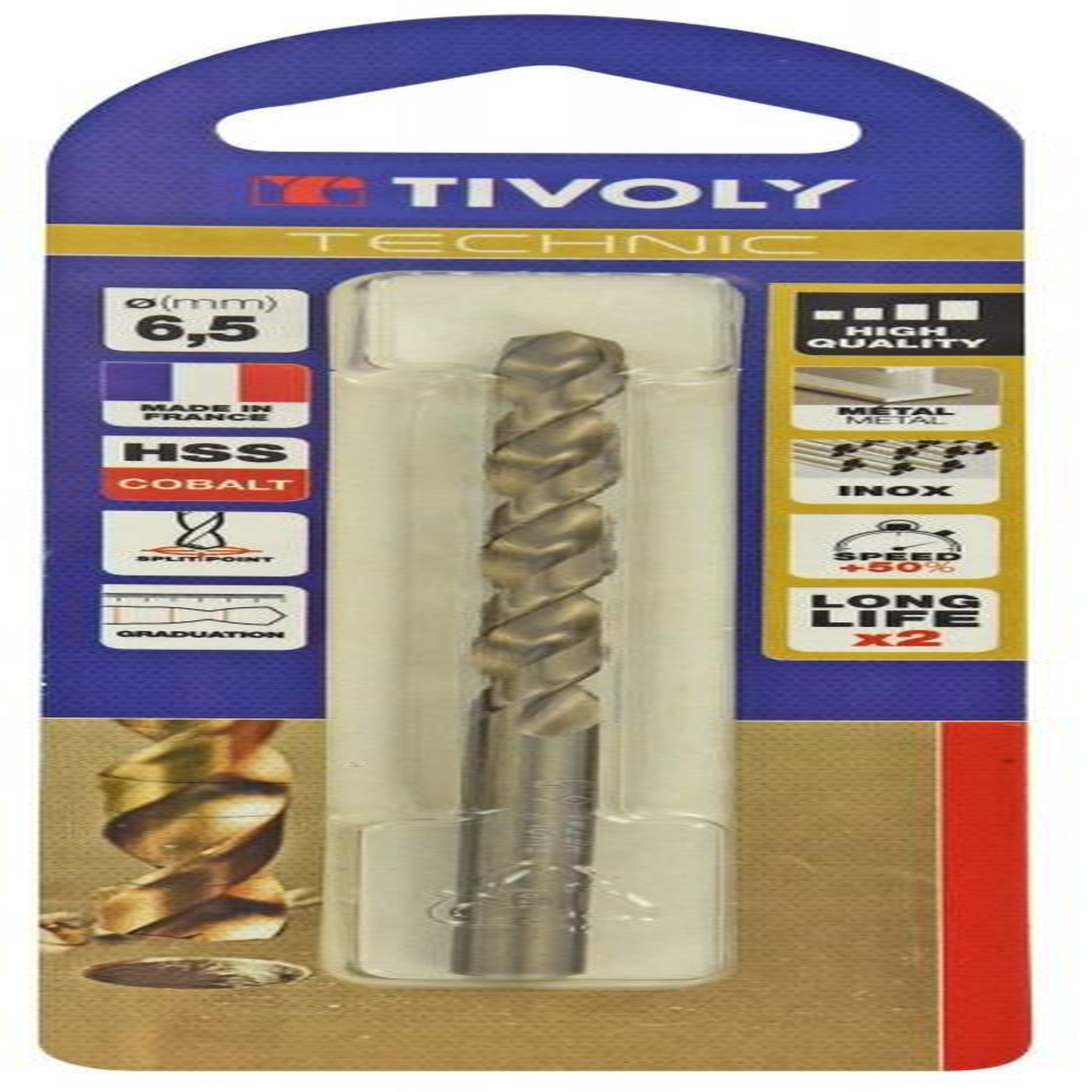 TIVOLY Foret à métal TIVOLY, diam. 6,5 x 16 cm