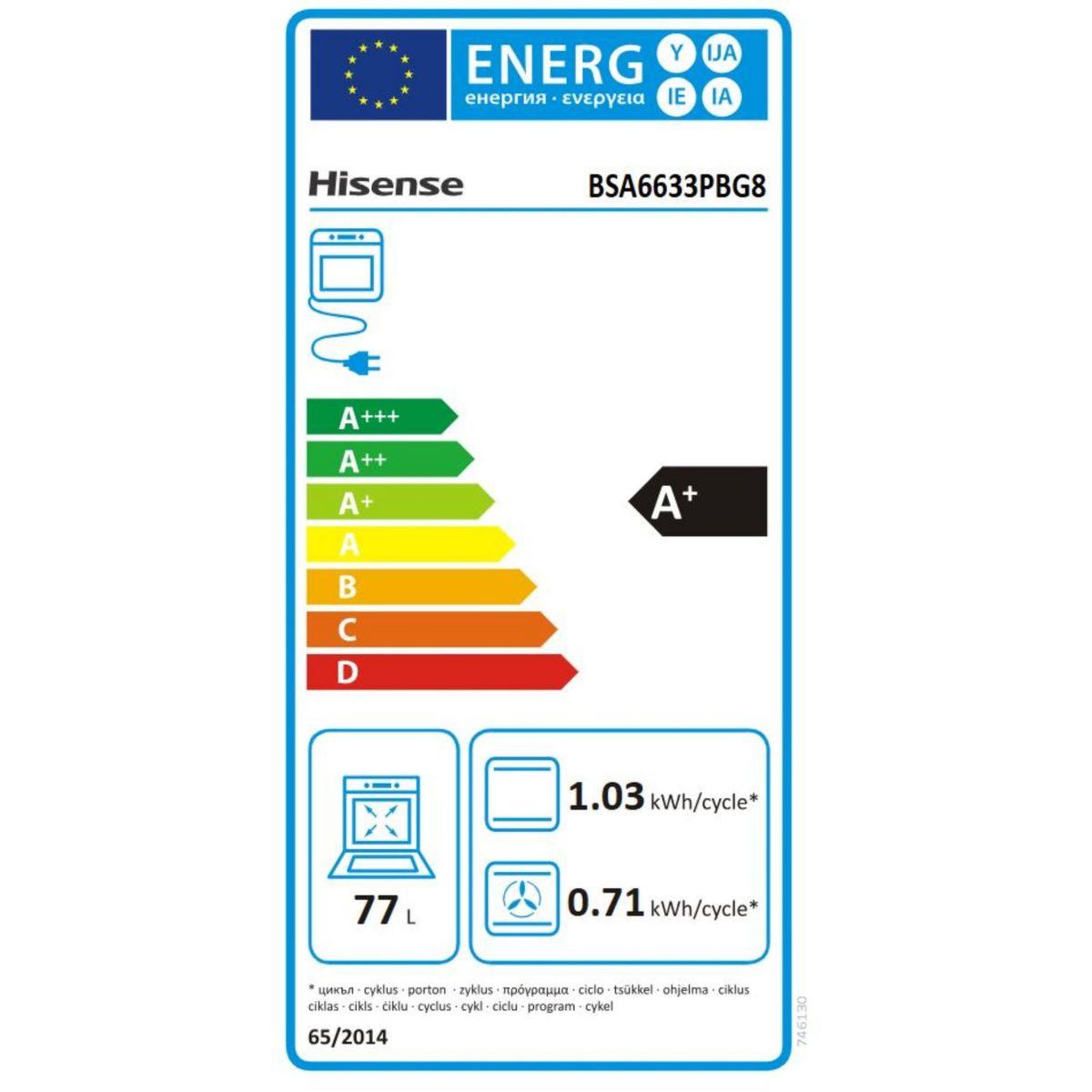 Voir la diapositive 6 : Hisense Four pyro bsa6633pbg8 - pyrolyse - chaleur tournante - combiné vapeur - mode pizza 300 c - air fry