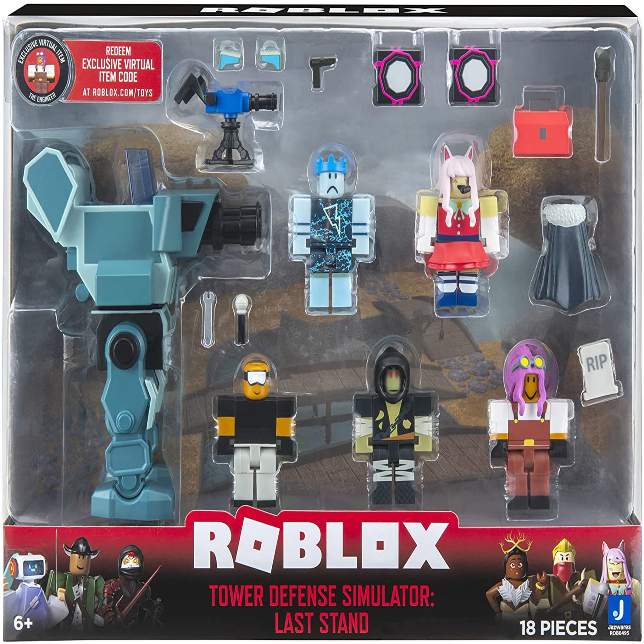 Voir la diapositive 2 : JAZWARES Roblox Simulateur de défense de tour : Charge Figurine d'action