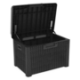 Voir la diapositive 2 : Toomax Coffre de jardin 125L Gris Anthracite avec Coussin Résine Effet rotin 73x50x49 cm Rangement Extérieur TOOMAX