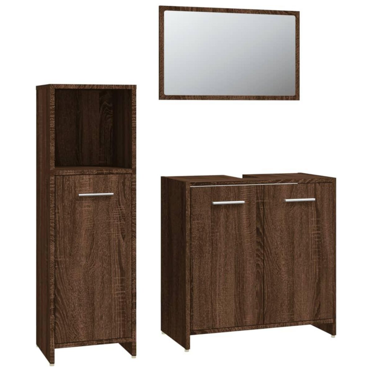 VIDAXL Ensemble de meubles de salle de bain 3 pcs Chene marron