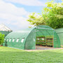 Voir la diapositive 2 : OUTSUNNY Serre tunnel de jardin acier galvanisé Ø25mm bâche PE vert