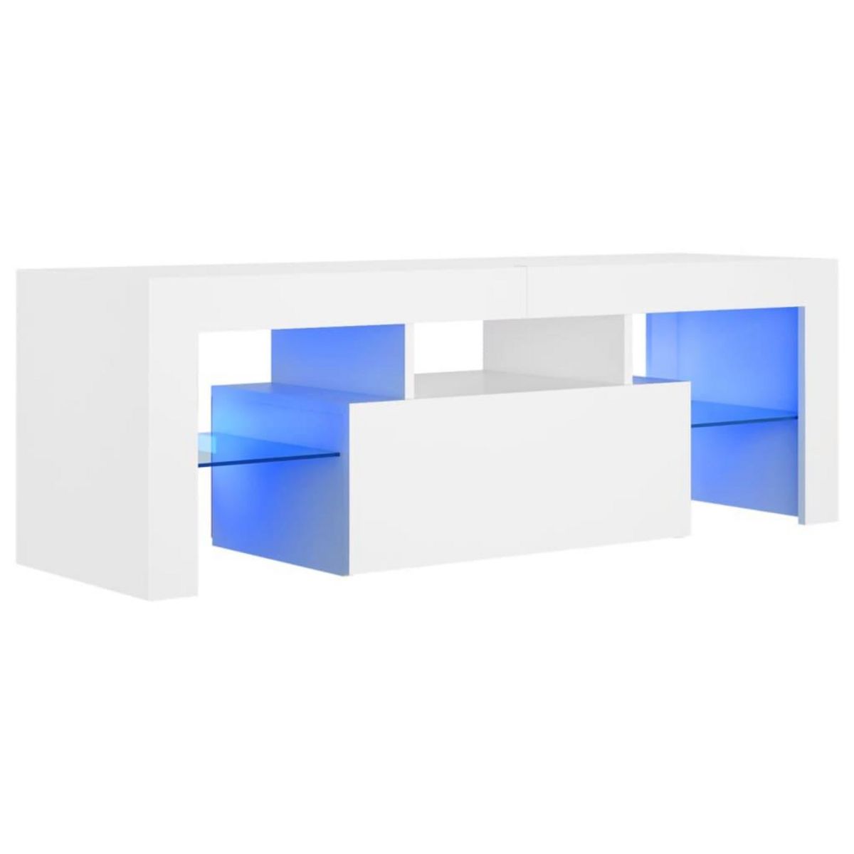 VIDAXL Meuble TV avec lumieres LED Blanc 120x35x40 cm