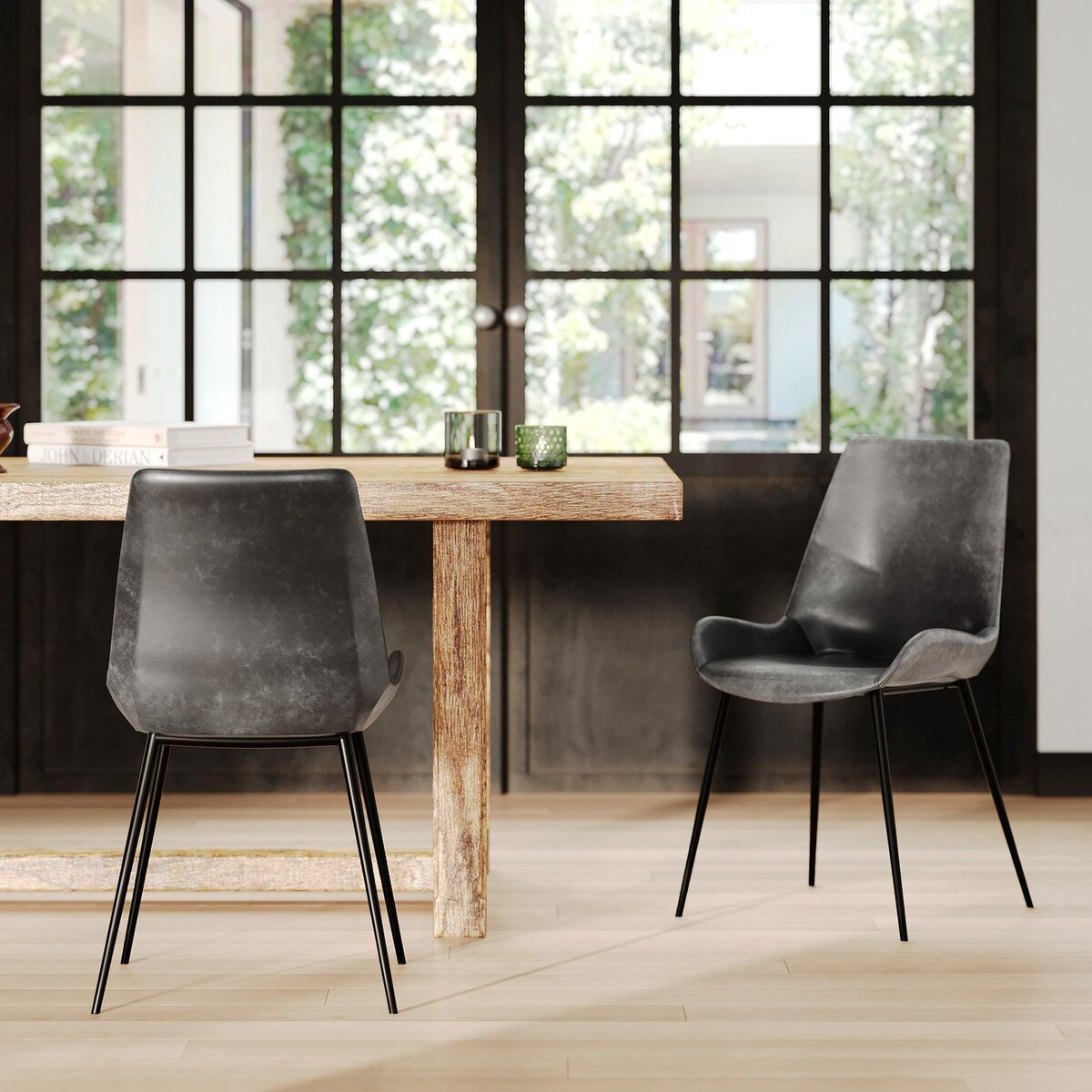 Rendez vous déco Lot de 2 chaises en cuir synthétique marron - Austin