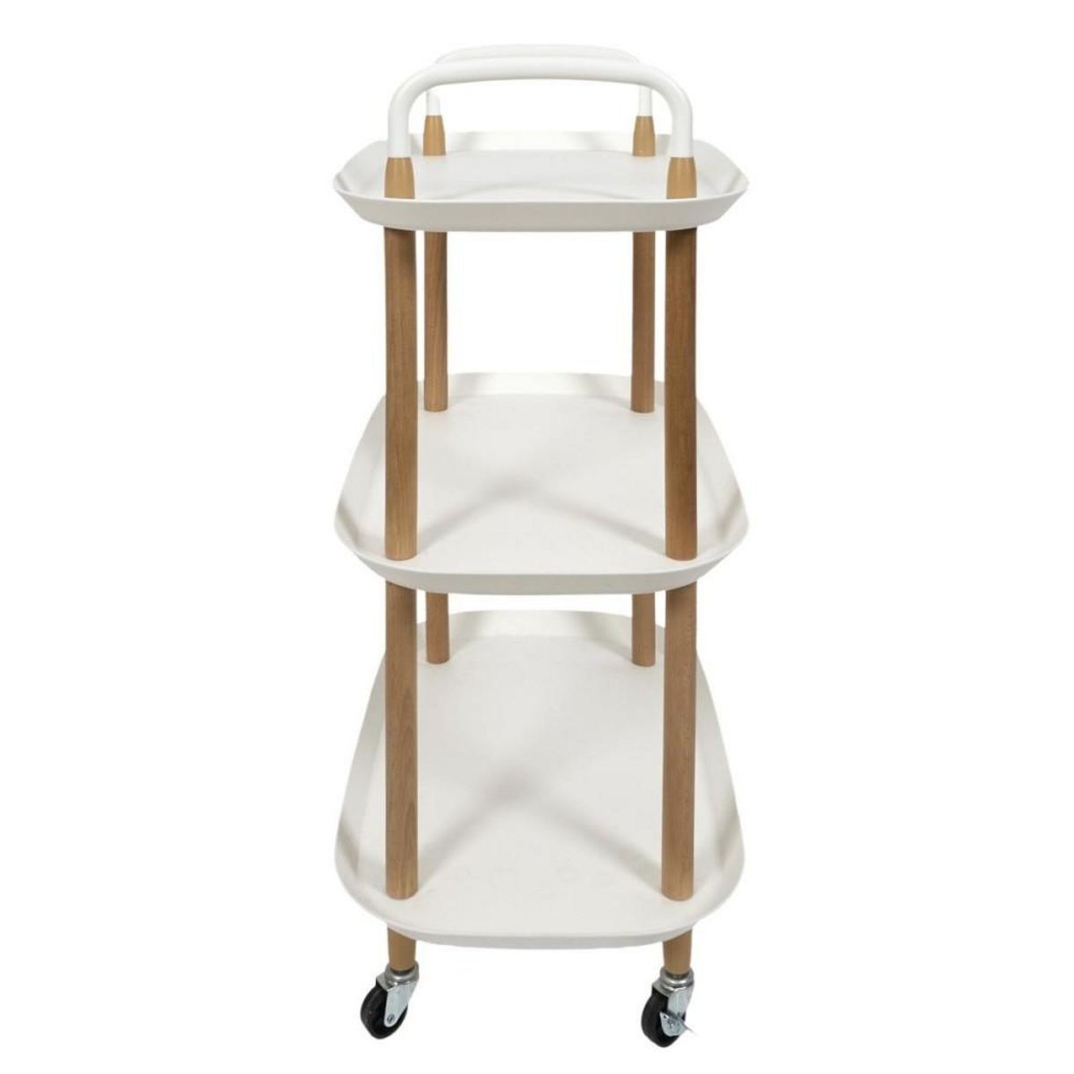 The Home Deco Factory Desserte à roulettes 3 plateaux blanche