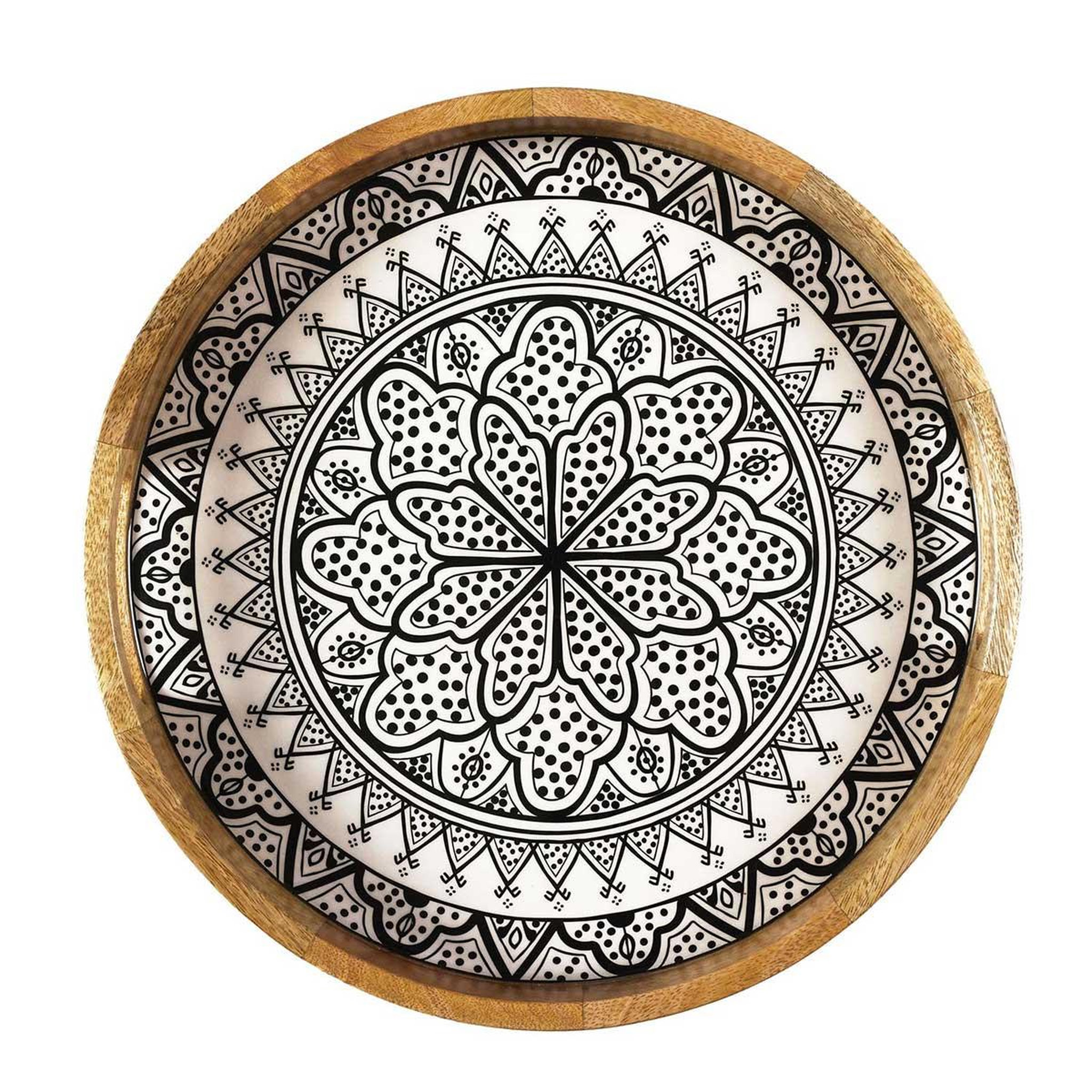 Voir la diapositive 2 : The Home Deco Factory Plateau de service en bois  dune  35cm noir