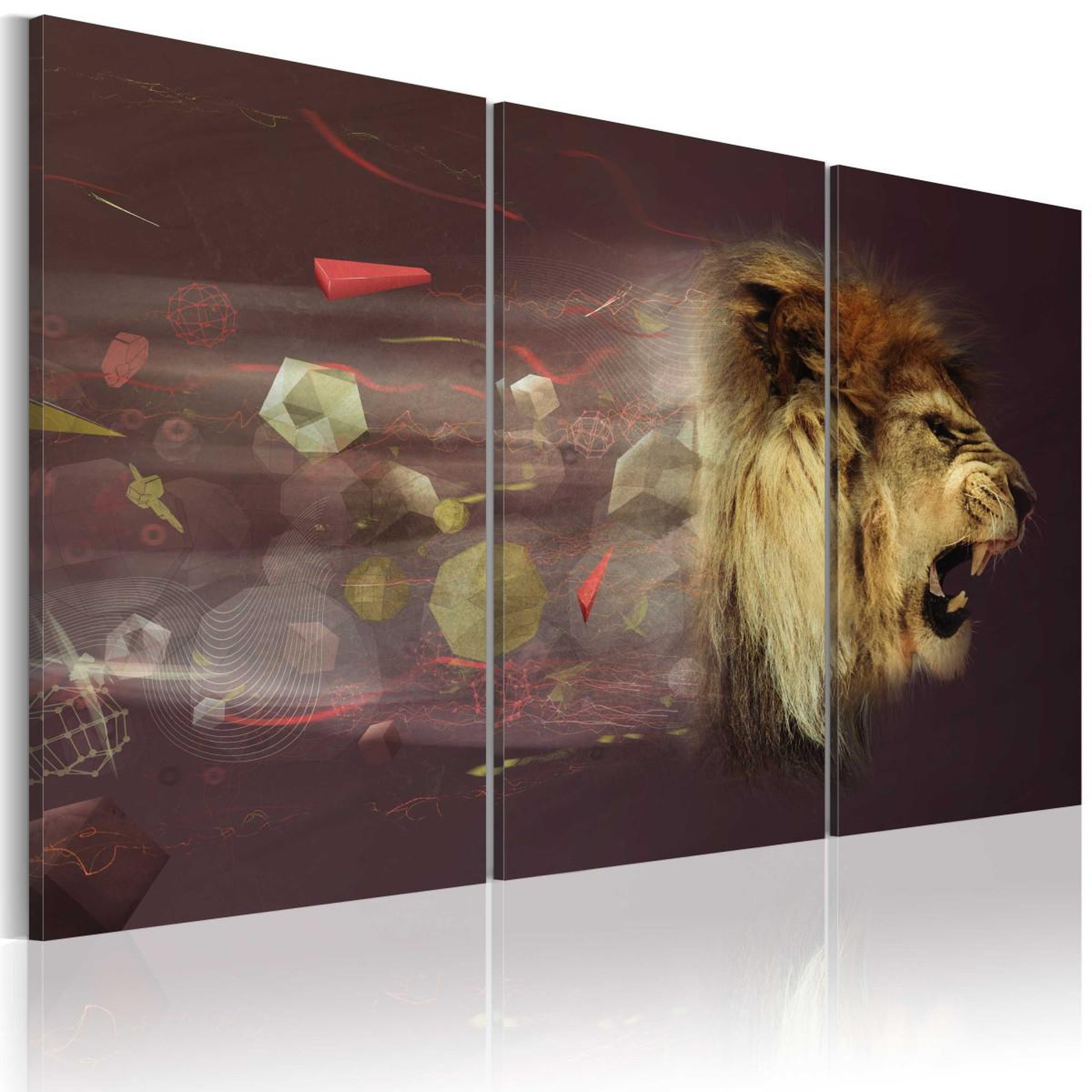 Voir la diapositive 1 : Paris Prix Tableau imprimé  lion abstraction