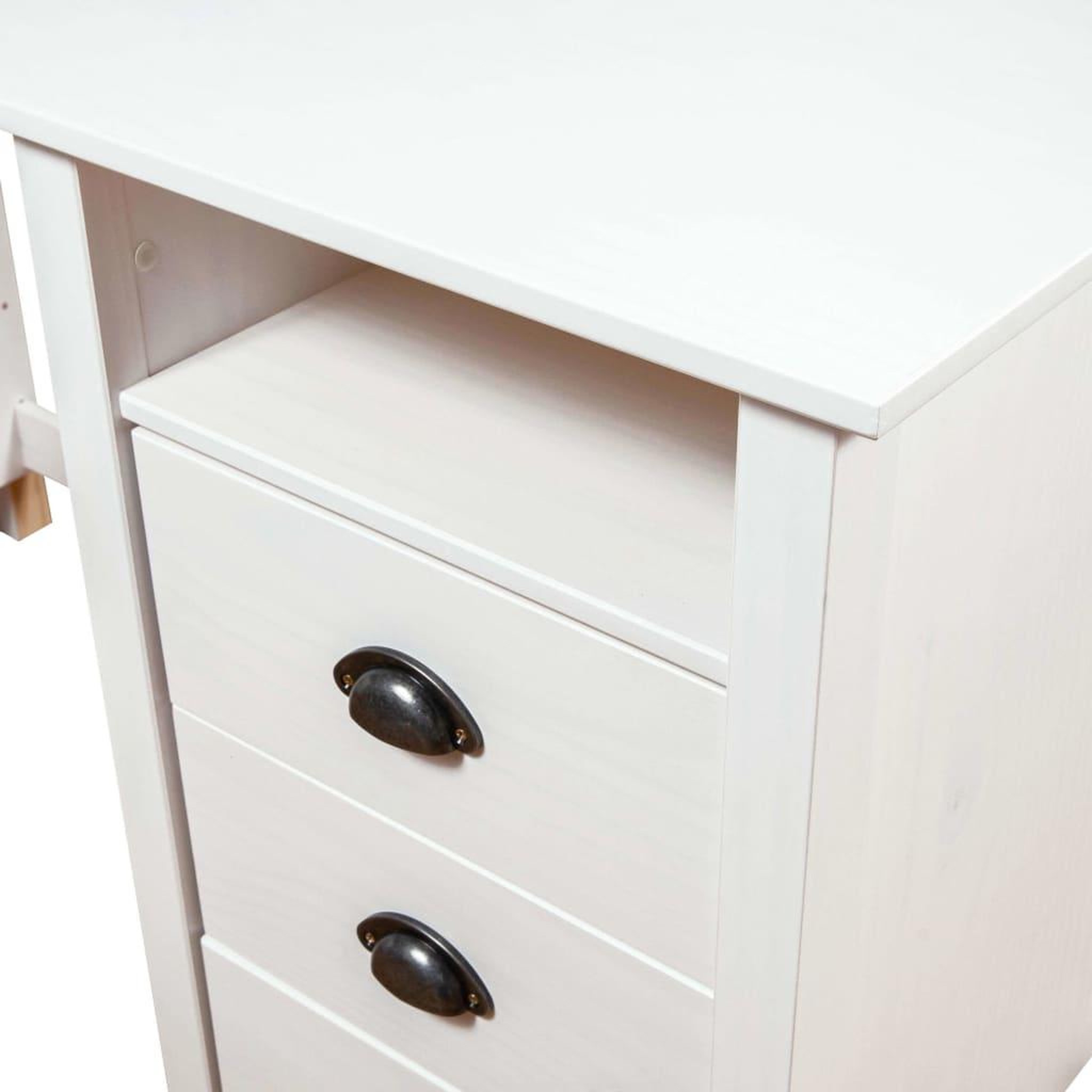 Voir la diapositive 5 : VIDAXL Bureau Hill avec 3 tiroirs 120x50x74 cm Bois pin massif